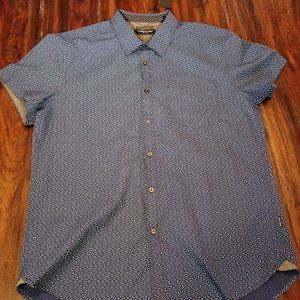 Men's Kenneth Cole XL Tailored Fit Short Sleeve Button Down Shirt NWT